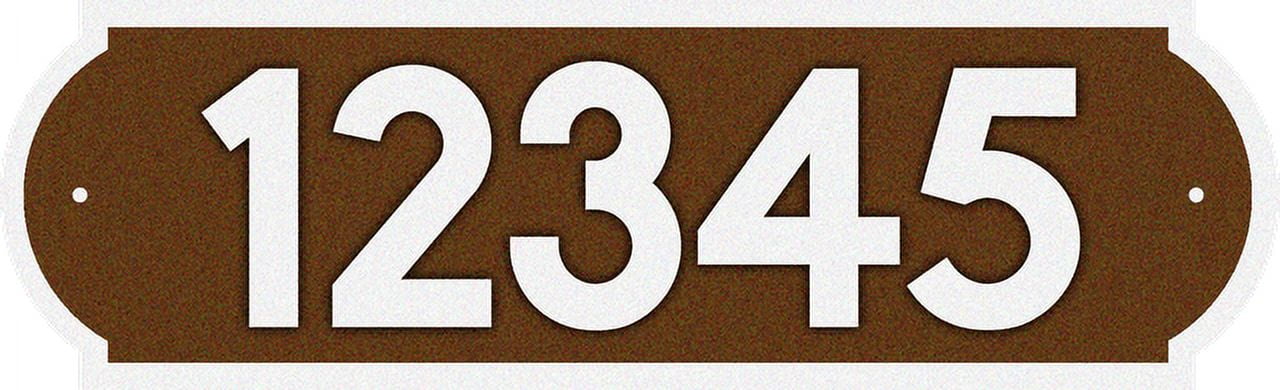 Curb-N-Sign® Horizontal Fancy Address Numbers for Outside, Custom Single Super Reflective Vinyl Stickers, Easy Peel and Stick Personalized Home/Office/Warehouse/Mailbox Address- 1 Pack, Brown