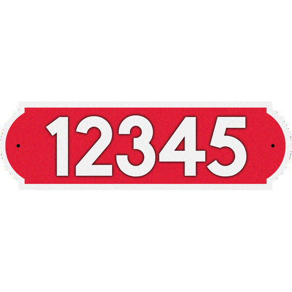 Curb-N-Sign® Horizontal Fancy Address Numbers for Outside, Custom Single Super Reflective Vinyl Stickers, Easy Peel and Stick Personalized Home/Office/Warehouse/Mailbox Address- 1 Pack, Red