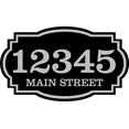thumbnail image 1 of Curb-N-Sign® Custom Horizontal House Address for Outside, Highly Reflective Fancy Address Numbers Vinyl Stickers, Easy Peel and Stick Personalized Home/Office/Mailbox Address (Black Silver,7"x12"), 1 of 5