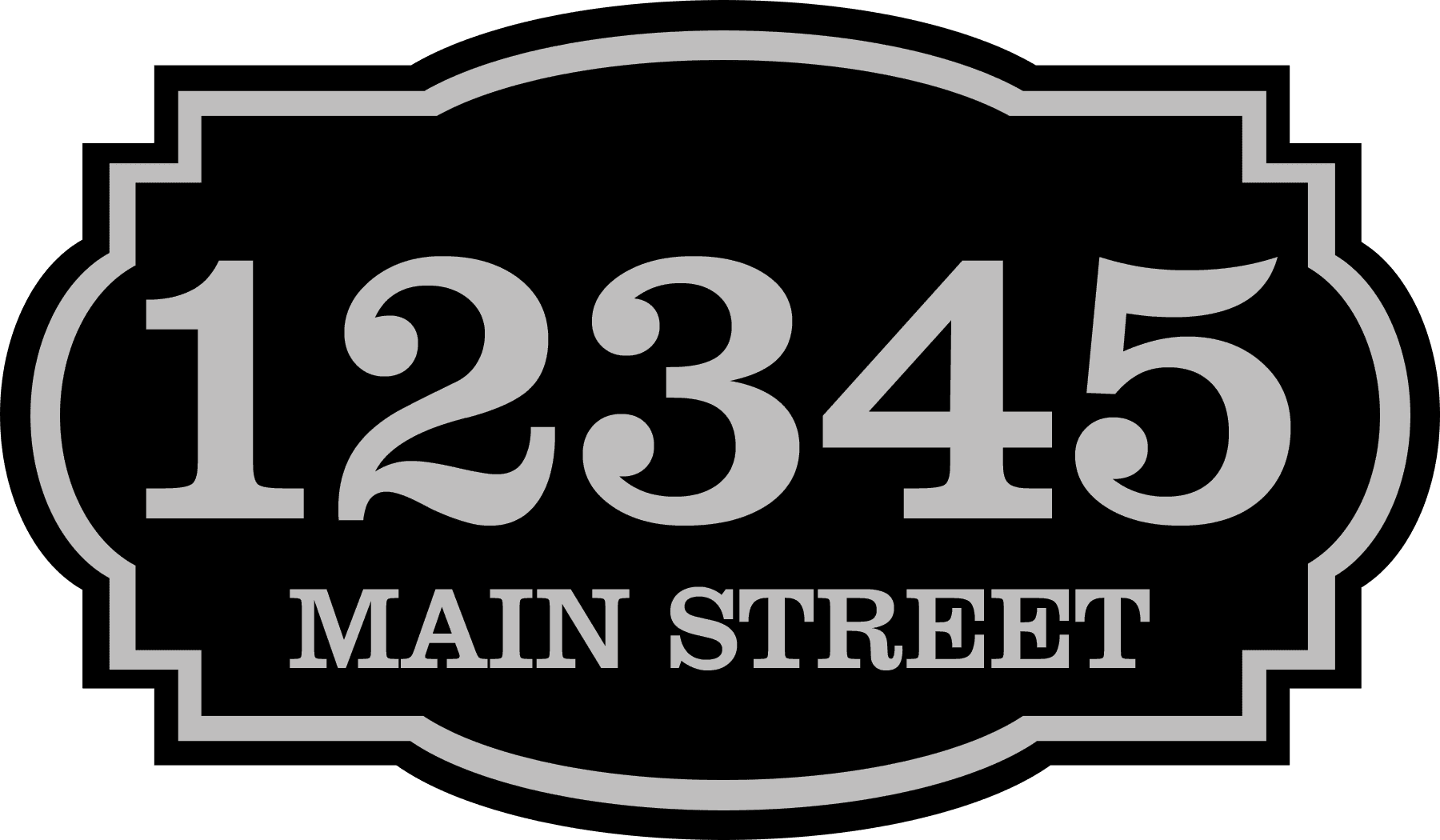 Curb n sign horizontal house address sign fancy super reflective