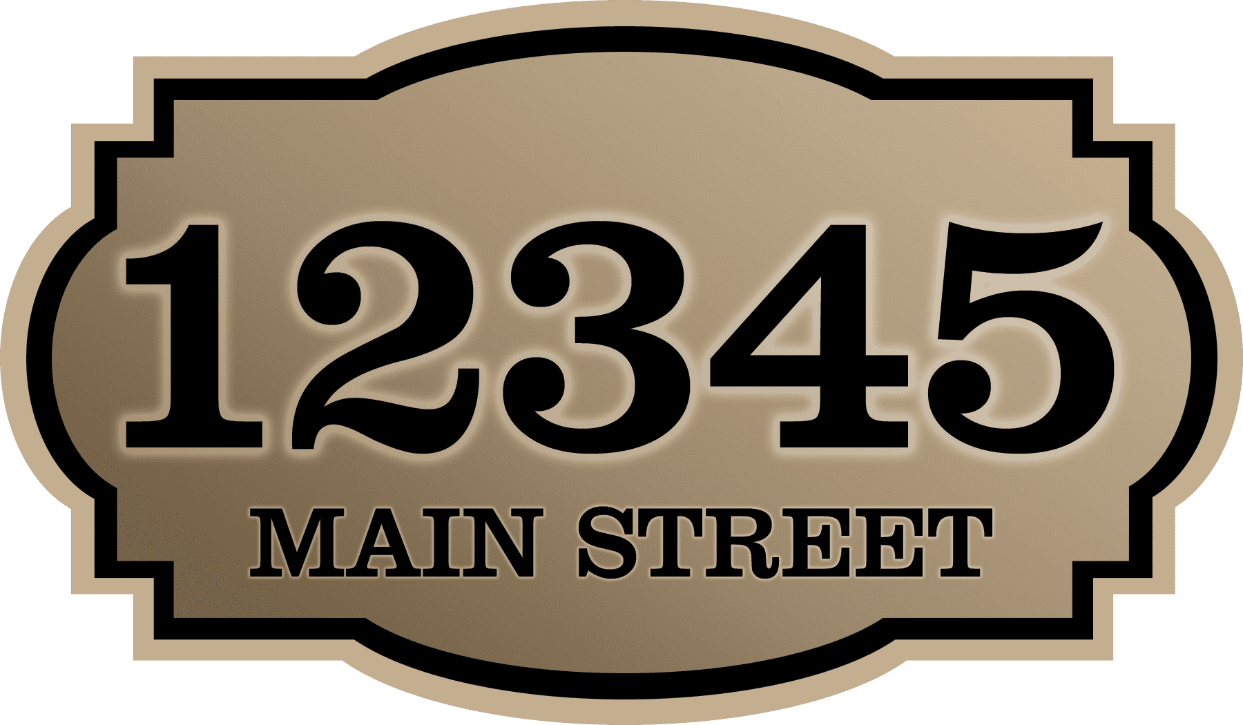 Curb n sign horizontal house address sign fancy super reflective