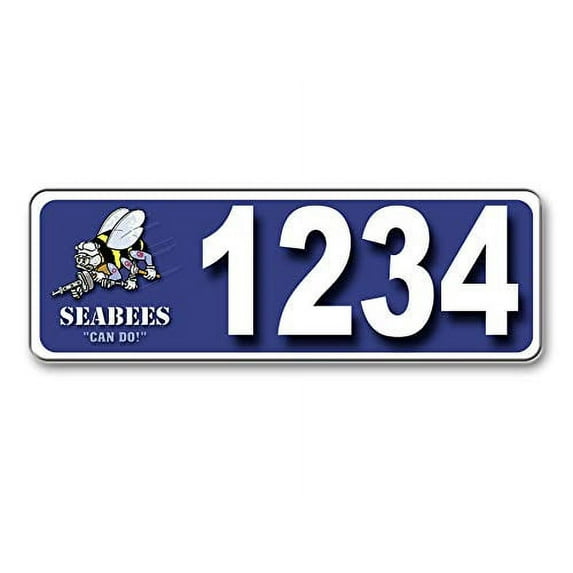 Curb-N-Sign Seabees Curb Wrap, Reflective Self Adhesive Curb House Address Numbers Sidewalk Sign