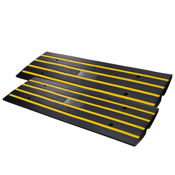 Curb Ramp 2-Pack 2.6" Rise, Heavy Rubber Driveway Ramp, 33069lb Capacity Threshold Bridge for Garage Sidewalk