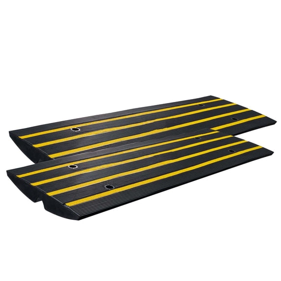 Curb Ramps 2 Pack - 2.6" Rubber Driveway Ramps - 33069 lbs Capacity - Heavy Duty Threshold Ramp for Loading Dock, Garage, Sidewalk