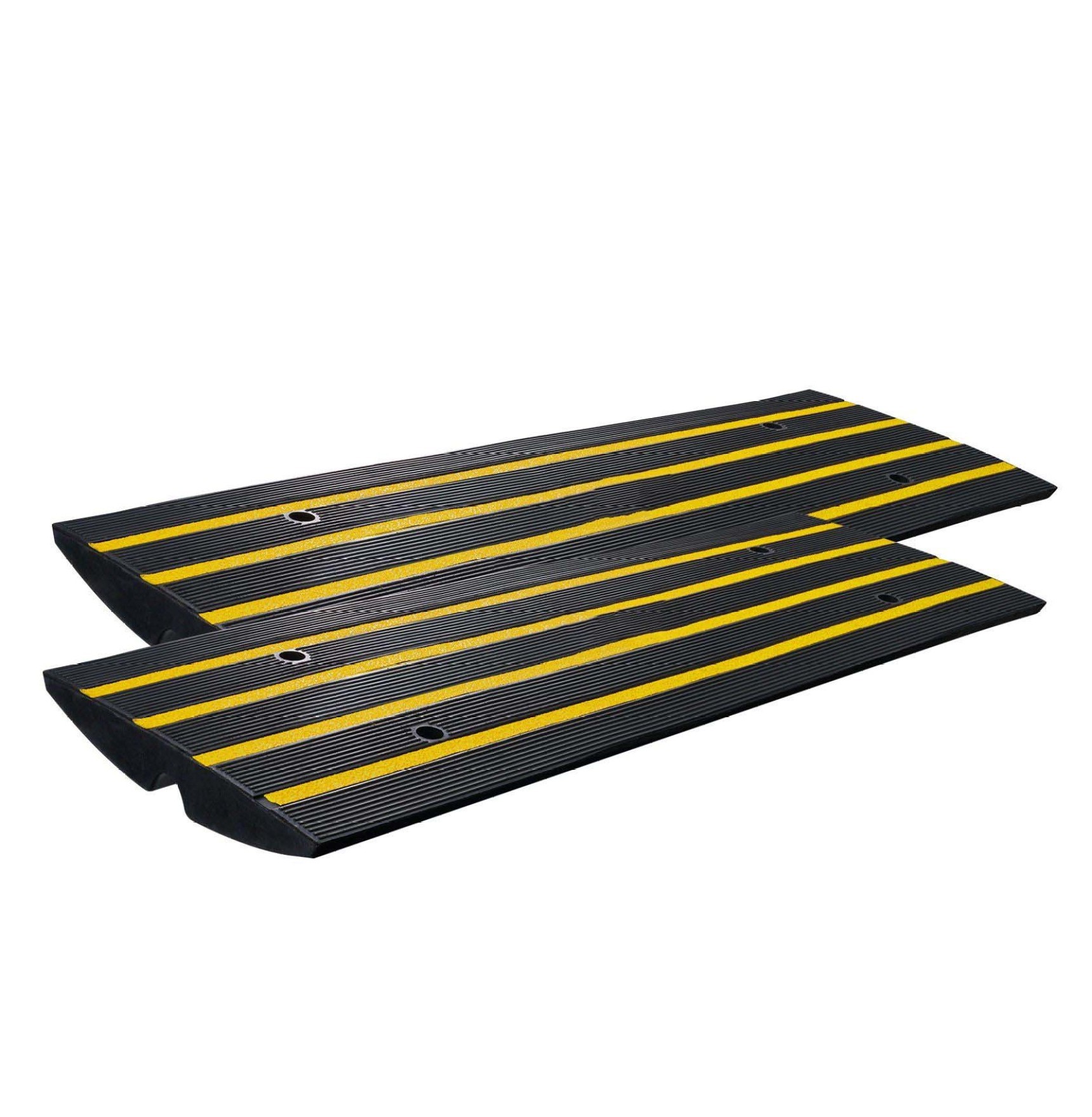 Curb Ramp Protector Curb Ramps for Driveway 2 Pack, 15T Heavy Duty Rubber Curb Ramps, 2.6 ...