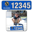 thumbnail image 1 of Curb-N-Sign® Curb Wrap® Reflective Address Sticker Decal, Customized Aluminum House Number Decal for Curb, 12 Month Warranty Custom House Numbers Letters with State Flag Oklahoma, 1 of 6