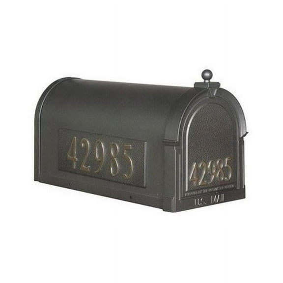 Curbside Mailbox with Front and Side Numbers-Swedish Silver