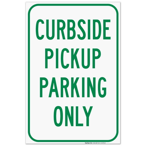 Curbside Pickup Parking Only Sign, 24x36 Corrugated Plastic