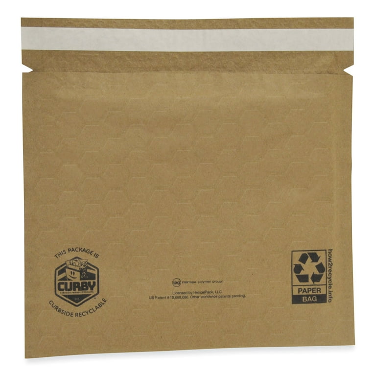 Curby Mailer Self-Sealing Recyclable Mailer, Paper Padding, Self-Adhesive, #2, 11.38 x 9.5, 30/Carton Curby Mailer Self-Sealing Recyclable Mailer, Paper Padding, Self-Adhesive, #2, 11.38 x 9.5, 30/Carton