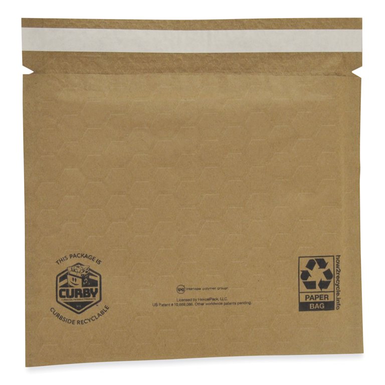 Curby Mailer Self-Sealing Recyclable Mailer, Paper Padding, Self-Adhesive, #2, 11.38 x 9.5, 30/Carton Curby Mailer Self-Sealing Recyclable Mailer, Paper Padding, Self-Adhesive, #2, 11.38 x 9.5, 30/Carton