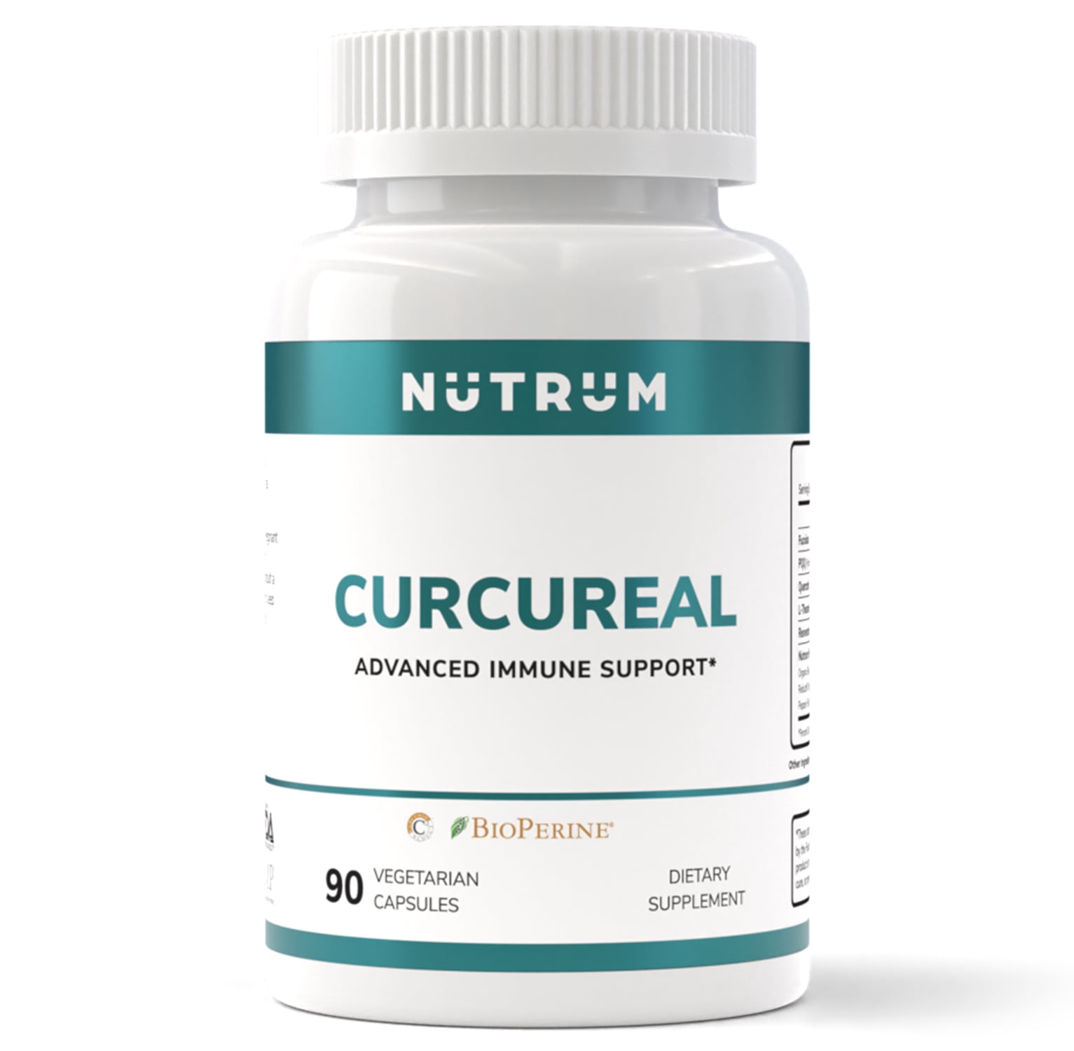 Nutrum Curcureal Immune Support Supplement – Advanced Cellular Defense & Recovery – Curcumin C3 Reduct, Reishi, Quercetin, Fucoidan – 90 Vegan Capsules – Patented Formula