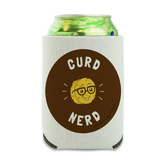 Curd Nerd Cheese Funny Humor Can Cooler - Drink Sleeve Hugger Collapsible Insulator - Beverage Insulated Holder