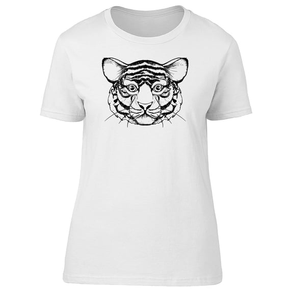 Cure Baby Tiger Face Sketch T-Shirt Men -Image by Shutterstock, Male Large