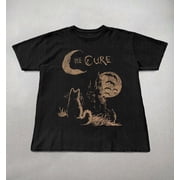 The Cure Cat Tee, 90s Alt Indie Rock, Unisex shirt, Music Gifts, Cat Lover gifts, the cure fan gifts, band tee, the cure graphic tee,Black Color,Size 3XL