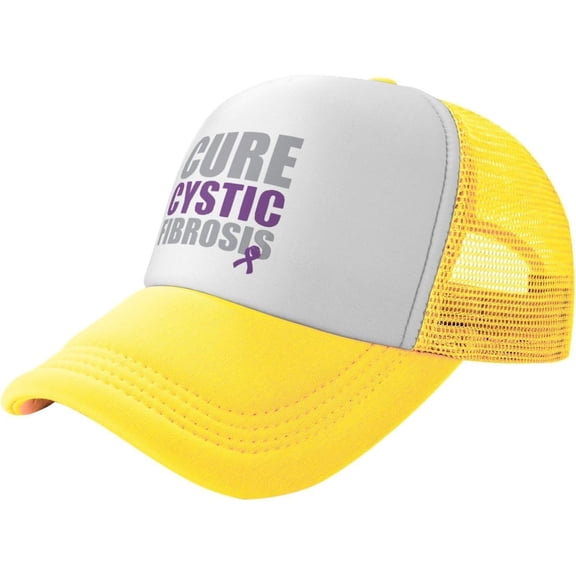 Cure Cystic Fibrosis Trucker Hat - Mesh Baseball Snapback Cap for Men Or Women Outdoors Black