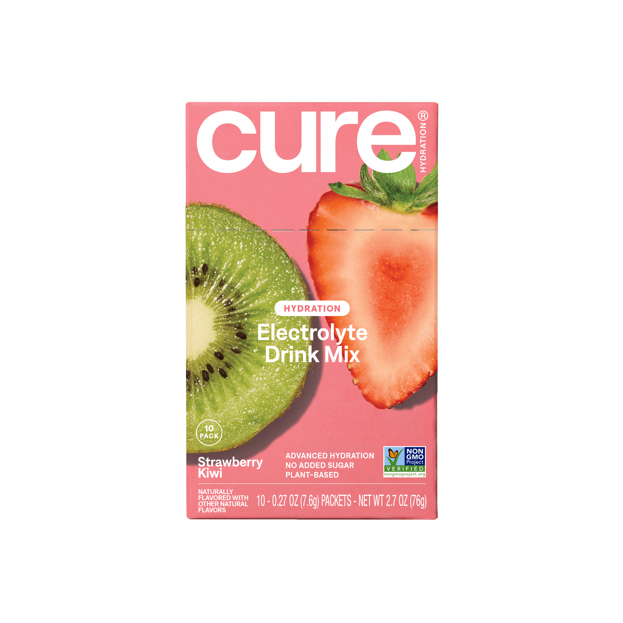 Cure Hydration Flavored Coconut Water Electrolyte Drink Mix, 10 Count, Strawberry Kiwi, FSA and HSA eligible