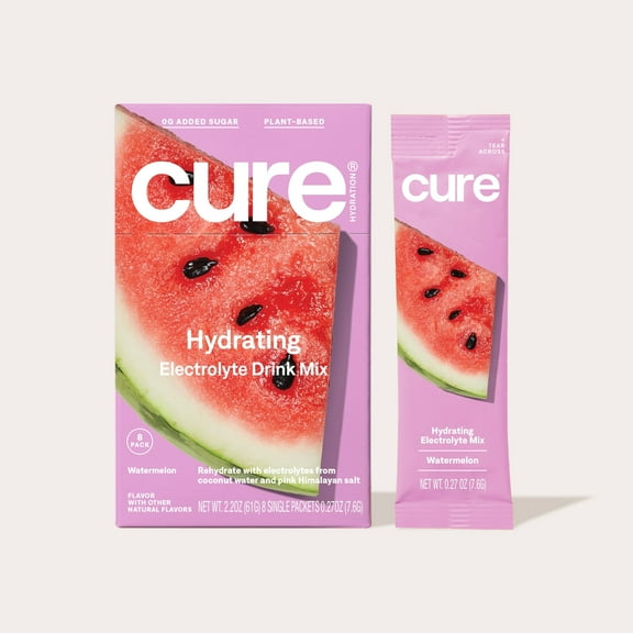 Cure Hydration - Hydrating Drink Mix Watermelon - Case Of 8 - 0.29 Ounces