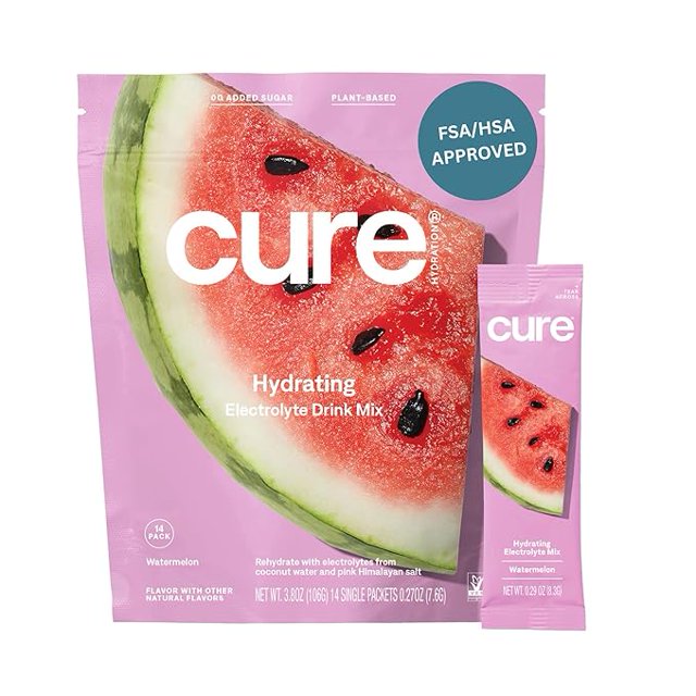 Cure Hydration Hydrating Electrolyte Drink Mix Watermelon 14 Packs