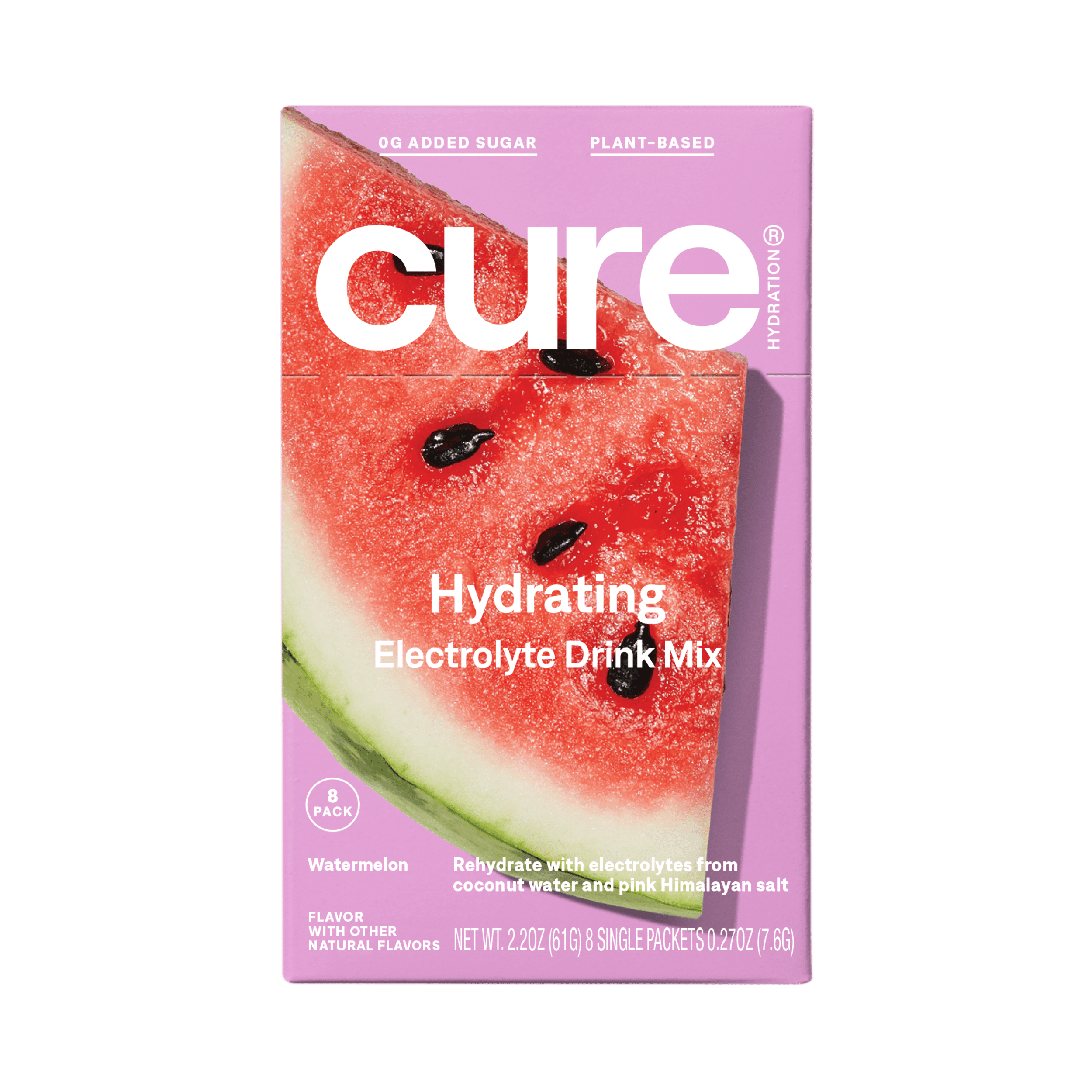Cure Hydration, Vegan Electrolyte Powder Drink Mix, Watermelon 8 Ct