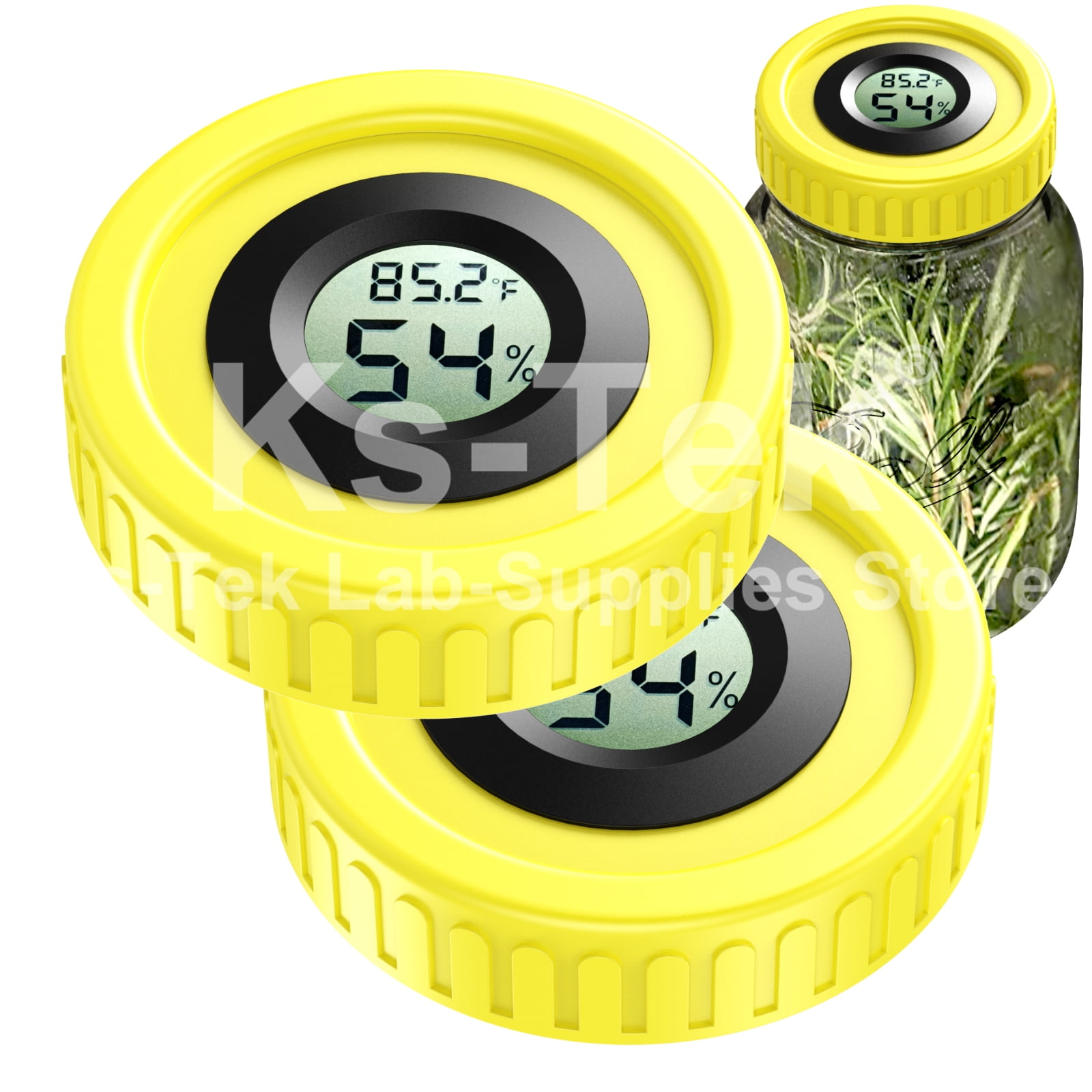 Cure Lid For Mason Jar Hygrometer Thermometer Small Digital 70MM