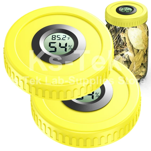 Cure Lid For Mason Jar Hygrometer Thermometer Small Digital 86MM Wide