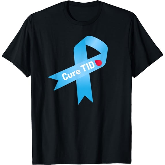 Cure T1D type1 t1 Diabetes Shirt for Men Women Kids Ribbon T T-Shirt
