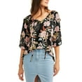 thumbnail image 1 of Cure Women's Cold Shoulder Tie Front Pri, 1 of 2