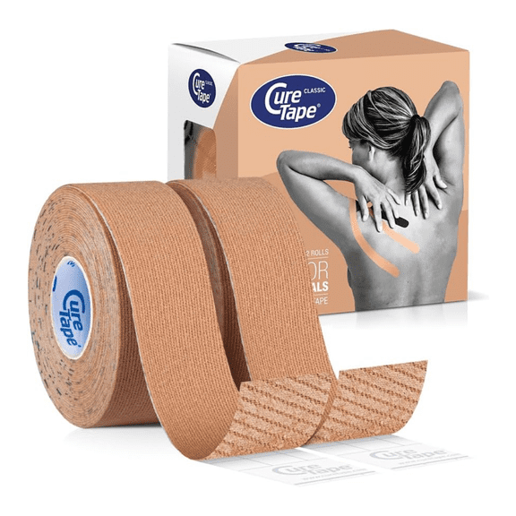 CureTape Classic Kinesiology Tape: 1 in. x 16.5 ft. (Beige) 2-pack