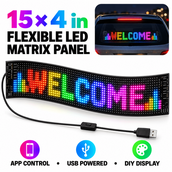 Curear 15x4" in USB Powered Waterproof Commercial LED Customizable Scrolling Texts Neon Signs