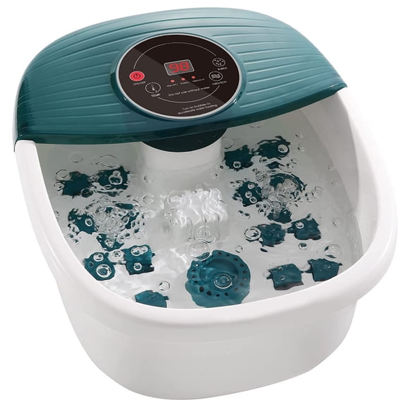 Curecure Foot Spa Bath Massager with Heat, Bubble and Vibration, 95-118 Adjustable Temperature Fast Heating for Feet Stress Relief at Home
