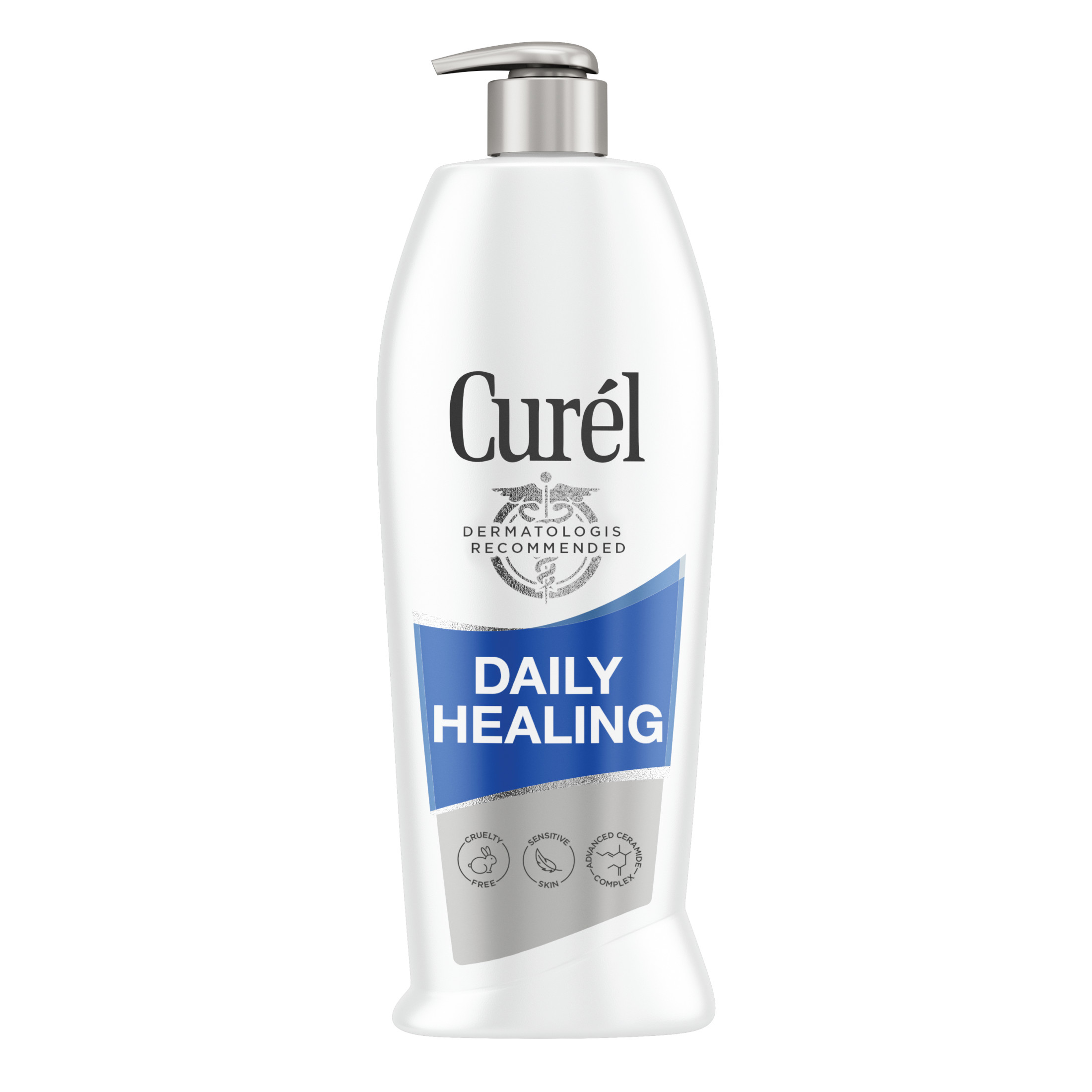 Curel Daily Healing Hand and Body Lotion for Dry Skin, Dermatologist Recommended, with Advanced Ceramides Complex, 20 Ounce Pump Bottle - image 1 of 9
