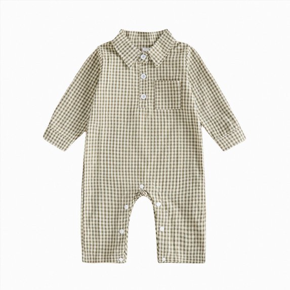Curenmufel Baby Boy Fall Clothes Infant Baby Boys Girls Season Jumpsuit Funny Romper Playsuit Sweatshirt (Light Green,12-18 Months)