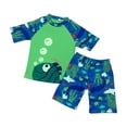 thumbnail image 1 of Curenmufel Boy Swim Set Boys Rash Guard Swimsuits Kids Two Piece Sunsuits with Swim Trunks Swimwear Set (Blue,Size 5-6 Years), 1 of 4