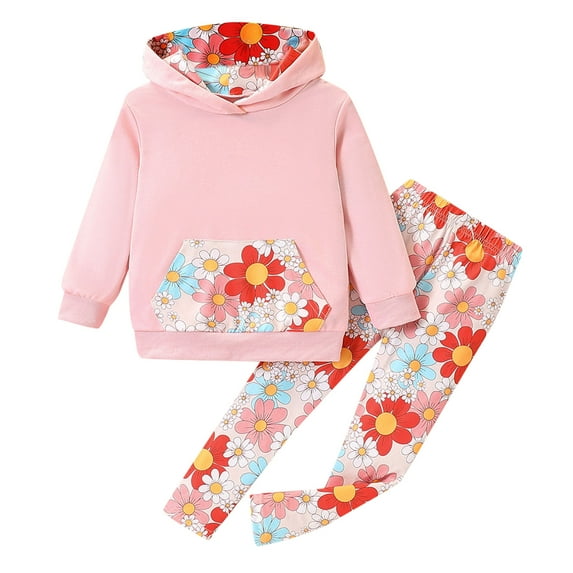 Curenmufel Cute Outfits for Teen Girls Girls Fall Outfits Kids Sweatsuit 2 Piece Outfits Long Sleeve Sweatshirt Top Sweatpants Girls' Clothing Set Size 4T 5T (Red,4-5 Years)