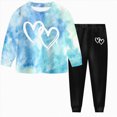 thumbnail image 1 of Curenmufel Elastic Waist Pants and Crewneck Top Girls 2 Piece Clothing Set Size 8-9 (Sky Blue,8-9 Years ), 1 of 9