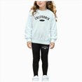 thumbnail image 1 of Curenmufel Girls Letter Print Set Graphic Crewneck Sweatshirt and Skinny Pants 3T 4T, 1 of 6