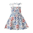 thumbnail image 1 of Curenmufel Girls Summer Dress Toddler Girls American Flag Dress USA Stars Striped Kids Patriotic Summer Clothe 4th of July Outfit for Girl Party 12 18 24 Months 2T 3T 4T 5T,Beige 5-6 Years, 1 of 5