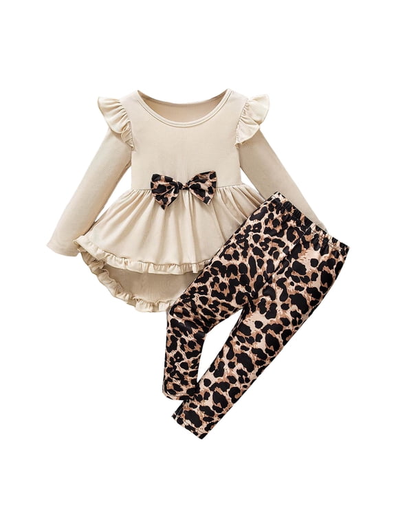Girls Winter Clothes Girls Clothes Tie Dye Sweatshirt Top and Legging Pants 2PCS Girls' Clothing Sets Size 5T 6T (Beige,5-6 Years)