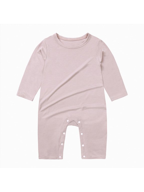 Neutral Baby Clothes Solid Color Snap Closure Snap Front (Purple,9-12 Months)