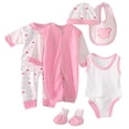 thumbnail image 1 of Curenmufel Essentials Must Haves Unisex Baby Boy Girl Layette Sets Bodysuits Pants And Accessories 8 Packs Comfort Outfit New Born Essentials 0-3 Months (Pink,0-3 Months), 1 of 4
