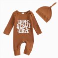 thumbnail image 1 of Curenmufel Newborn Pjs Baby Boy Baby Boy Clothes Striped Baby Boy Fall Outfits Long Sleeve Newborn Boy Romper Infant Winter Romper Jumpsuit (Coffee,Newborn), 1 of 7
