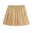 thumbnail image 1 of Curenmufel School Uniform Skirts for Girls Trendy Elastic High Waist Pleated Skorts with Shorts Kids Preppy Cute Clothes 2T 3T 4T 5T 6-18 Years (Khaki,17-18 Years), 1 of 9