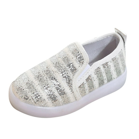 Curenmufel Sneakers for Toddler Kids Tennis Shoes Breathable Running Shoes Breathable Athletic Sport Sneakers (Silver,8.5)