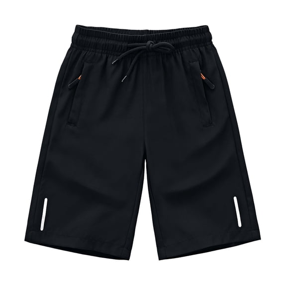 Curenmufel Summer Shorts for Boys Toddler Shorts - Performance Stretch Quick Dry Athletic Shorts for Boys with Zipper Pockets 3T 4T 5T 6T 7T-10 Years (Black,9-10 Years)