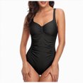 thumbnail image 1 of Curenmufel Womens Bathing Suits Tummy Control One Piece Swimsuit Women 2026 Color Block Contrast Cross Strap Bathing Suit Modest Cute Swim Suits, 1 of 7