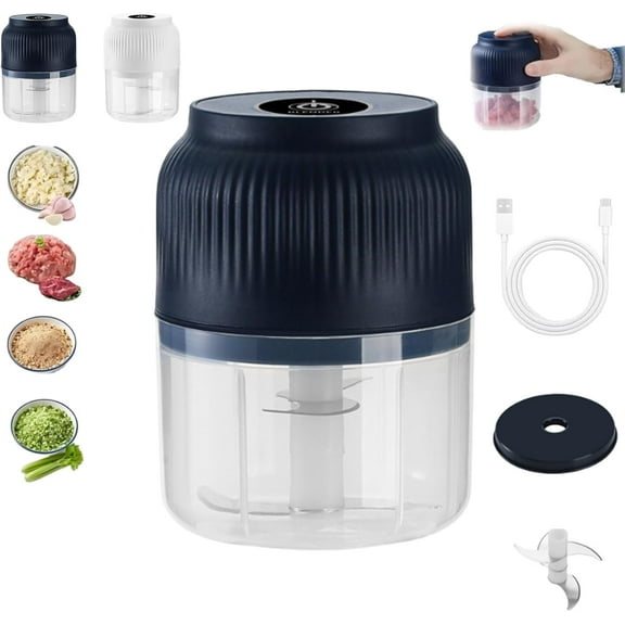 Curetoaway Electric Garlic Chopper, Mini Portable Veggie Chopper, 2026 New Electric Garlic Mincer, 4 Sharp Blade for Mashing Onion, Garlic, Chili, Ginger Vegetables