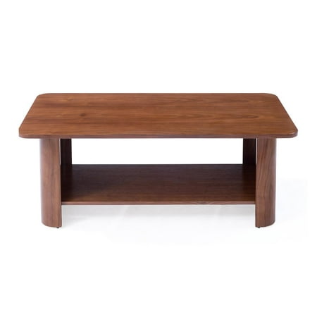 Cureved Wood Coffee Table - Walnut