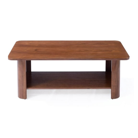 Cureved Wood Coffee Table - Walnut
