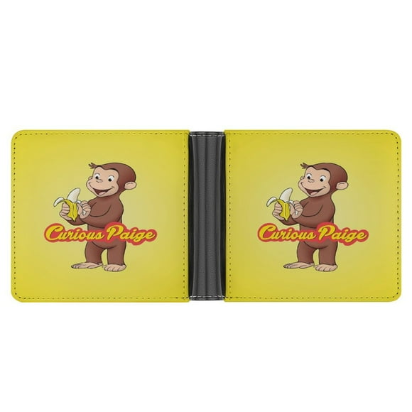 Curi-ous Geor-ge Wallet Pu Leather Wallet Bifold Wallet Slim Credit Card Holder for Women Men