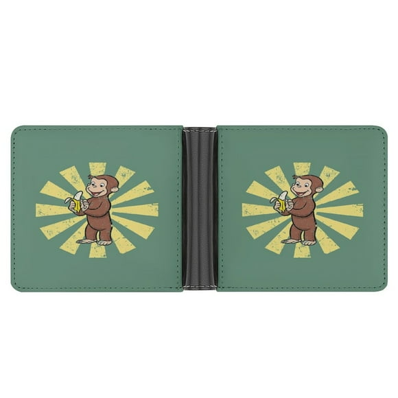 Curi-ous Geor-ge Wallet Pu Leather Wallet Bifold Wallet Slim Credit Card Holder for Women Men